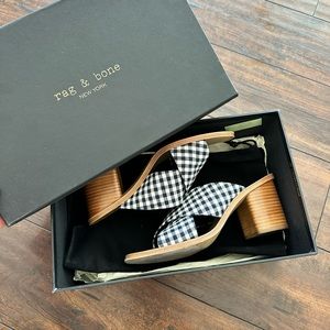 Rag & Bone Gingham Summer Sandals, Sz 8 / 38.5